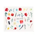 Adesivi per unghie STZ-975 con motivi floreali ad acquerello e piume colorate - Stile Pianta Piuma Acquerello (STZ-975)