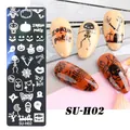 Halloween Stempelplatte SU-H02 aus Edelstahl mit Kürbis- und Geistermotiven - Zombie Party Kürbis Fledermaus Stil (SU-H02)