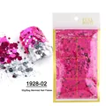 Sacchetto da 50g di scaglie sirena fucsia con glitter esagonali per nail art sfumata - Rosa Rosso Argento (1928-02)