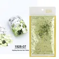 Glitter per unghie sirena verdi 50g sacchetto per manicure sfumata e decorazione esagonale - Verde Chiaro Argento (1928-07)