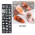 Stainless steel Christmas nail stamping plate SU-M05 with snowflakes and elk patterns - SU-M05
