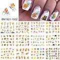 Autumn maple leaf and alphabet nail art water decals set for manicures - Autumn Maple Leaf And Alphabet Series (BN1921-1932)