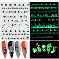 Adesivi per unghie Halloween luminosi con zucche e pipistrelli effetto fluorescente - Stile Scena di Halloween Luminoso (CY-054)