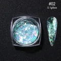 Polvere glitter per unghie opale aurora iridescente #02 blu lago per nail art - Polvere di Opale in Bottiglia OB02