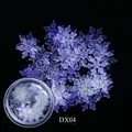 Paillettes à ongles flocons de neige violet iridescent 10mm en pot rond pour nail art hiver - Violet Iridescent (DX04)