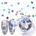 Paillettes per unghie a foglia d'acero olografiche in scatola per decorazioni nail art - Oro Olografico (10)