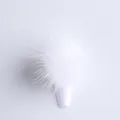 Ciondolo magnetico per unghie con pompon bianco rimovibile per manicure carina - Bianco