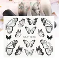 Adesivo per unghie a farfalla STZ-1016 con eleganti disegni a linee bianche e nere - Stile Farfalla Bianca e Nera (STZ-1016)
