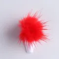 Pompon di visone rosso vibrante con base magnetica per decorazione nail art - Rosso