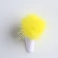 Pompon per unghie in ecopelliccia giallo limone con base magnetica rimovibile - Giallo