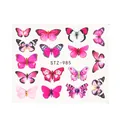 Adesivi per nail art con farfalle rosa e viola in vari motivi, modello STZ-985 - Stile Farfalla Rosa e Viola (STZ-985)