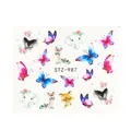 Adesivi per nail art con farfalle e animali colorati con codice STZ-987 per manicure - Stile Farfalla e Animale (STZ-987)