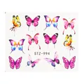 Adesivi per unghie farfalla STZ-994 con motivi di farfalle colorate ad acquerello - Stile Farfalla Acquerello (STZ-994)
