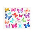 Adesivi per unghie farfalle colorate STZ-996 con 18 vivaci motivi 3D su foglio bianco - Stile Farfalla Colorata (STZ-996)