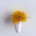 Palla di pelo gialla rimovibile per nail art con attacco magnetico alla base - Giallo Limone