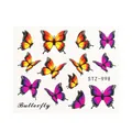Adesivi per nail art con farfalle arancioni e viola STZ-998 con dettagli delle ali - Stile Farfalla Sfumata Arancione e Viola (STZ-998)