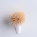 Pompon per unghie in morbida pelliccia champagne con base magnetica rimovibile - Caffè Chiaro