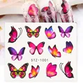 Adesivi per unghie con farfalle colorate nei toni rosa e viola modello STZ-1001 - Stile Farfalla Colorata (STZ-1001)