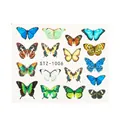 Adesivi per unghie con farfalle colorate in blu, giallo e verde per decorazioni nail art - Stile Farfalla Colorata (STZ-1006)