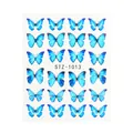 Adesivi per unghie a farfalla blu sfumata con venature nere dettagliate, STZ-1013 - Stile Farfalla Blu (STZ-1013)