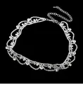 Silbernes Strass-Choker-Halsband mit Wellenmuster und funkelnden Kristallen - Wellenförmiger Stil mit vollem Strassbesatz (BL019 Weiß-Weißgold beschichtet)
