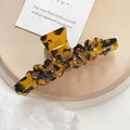 Vintage acetate floral claw clip with sparkly rhinestones and tortoiseshell pattern - 11cm / Coffee Tortoise Shell