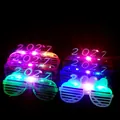2027 LED glow shutter glasses in various bright neon colors for New Year party - Three-light 2027 Glasses
