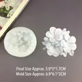 Detailed 3D flower silicone mold for resin or plaster crafting with floral dimensions - 3-Petal Frangipani / Translucent