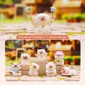 Cartoon Siamese cat figurine in low poly resin style with star wand and pink hat - -150 Cat Travel Diary Box 6 / Random One