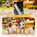 Miniatur-Harztiere mit Naturkristall-Steinbäumen in Glasröhren für die Deko - -18fofo Tierkristallbaum-box 4 / Vollständiges Box-Set