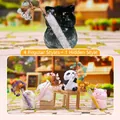 Miniature resin animal figures with natural crystal stone trees in glass tubes - -18fofo Animal Crystal Tree Box 4 / Random One
