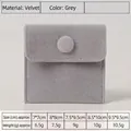 Gray velvet jewelry pouch in multiple sizes with snap closure for rings and necklaces - Velvet - Grey; 8.5*10cm