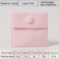 Pink velvet jewelry pouch with snap button and multiple size specifications - Velvet - Pink; 8.5*10cm