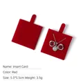 Red velvet jewelry display card for earrings and pendants in 5.5x5.5cm square size - Bright Red Interior Card (5.5*5.5cm); Jewelry Pendant Piece