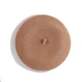 Detailed close-up of camel wool beret showing thick texture and top stem detail - Kids 48-52CM / Khaki