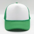Gorra trucker blanca y verde con malla y cuerda decorativa para logotipos personalizados - Verde + Blanco