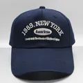 Classic navy 1989 New York embroidered cotton baseball cap with adjustable strap - M (56-58cm) / Navy Blue