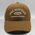 Vintage brown cotton baseball cap featuring 1989 New York embroidery and stitched brim - M (56-58cm) / Coffee