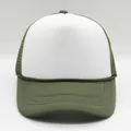 Gorra trucker de malla blanca y verde oliva con cuerda trenzada y visera curvada - Verde Militar y Blanco