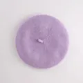 Classic kids wool beret in lilac purple finish for winter and autumn styles - Kids 48-52CM / Purple