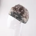 Hip-Hop-Perücken-Stirnband mit digitalem Camouflage-Muster und hellbraunem Lockenhaar - M (56-58cm) / Digital Grün + Kaffee