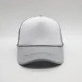 Gorra trucker ajustable de espuma blanca y gris con detalle de cuerda decorativa - Gris + Blanco
