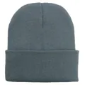 Minimalist grey-blue knit beanie featuring a classic cuffed design for winter warmth - Silver Gray