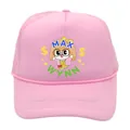 Détail de la casquette trucker rose avec imprimé Anita Max Wynn et maille filet - Fille - Tout Rose