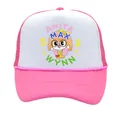 Détail de la casquette trucker rose et blanche avec imprimé Anita Max Wynn et filet - Fille - Rose Rouge Blanc