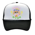 Black and white Drake Anita Max Wynn trucker hat with mesh back and cartoon print - ANITA MAX WYNN Cartoon Girl Print / Girl - Black White