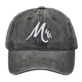 Charcoal grey washed cotton baseball cap featuring white Mr. embroidered cursive text - Adult Size (56-60cm) / Mr. Style / Black