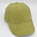 Kids warm grass green sherpa baseball cap made of thick fleece for autumn and winter - 52-54cm / Green