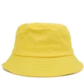 Close-up of bright yellow cotton bucket hat featuring reinforced stitching on the brim - 56-58cm / Yellow
