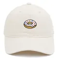 Casquette de baseball en coton crème avec broderie donut colorée en vue de face nette - Adulte 56-60cm / Poche zippée